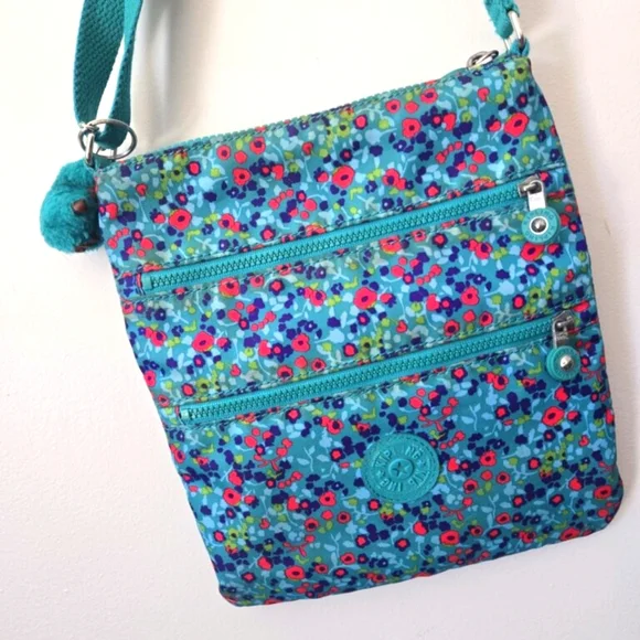 KIPLING Floral Turquoise Crossbody Bag - Picture 5 of 6